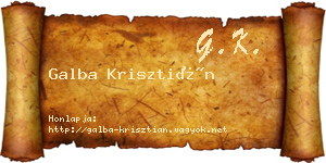 Galba Krisztián névjegykártya