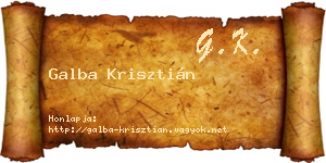 Galba Krisztián névjegykártya